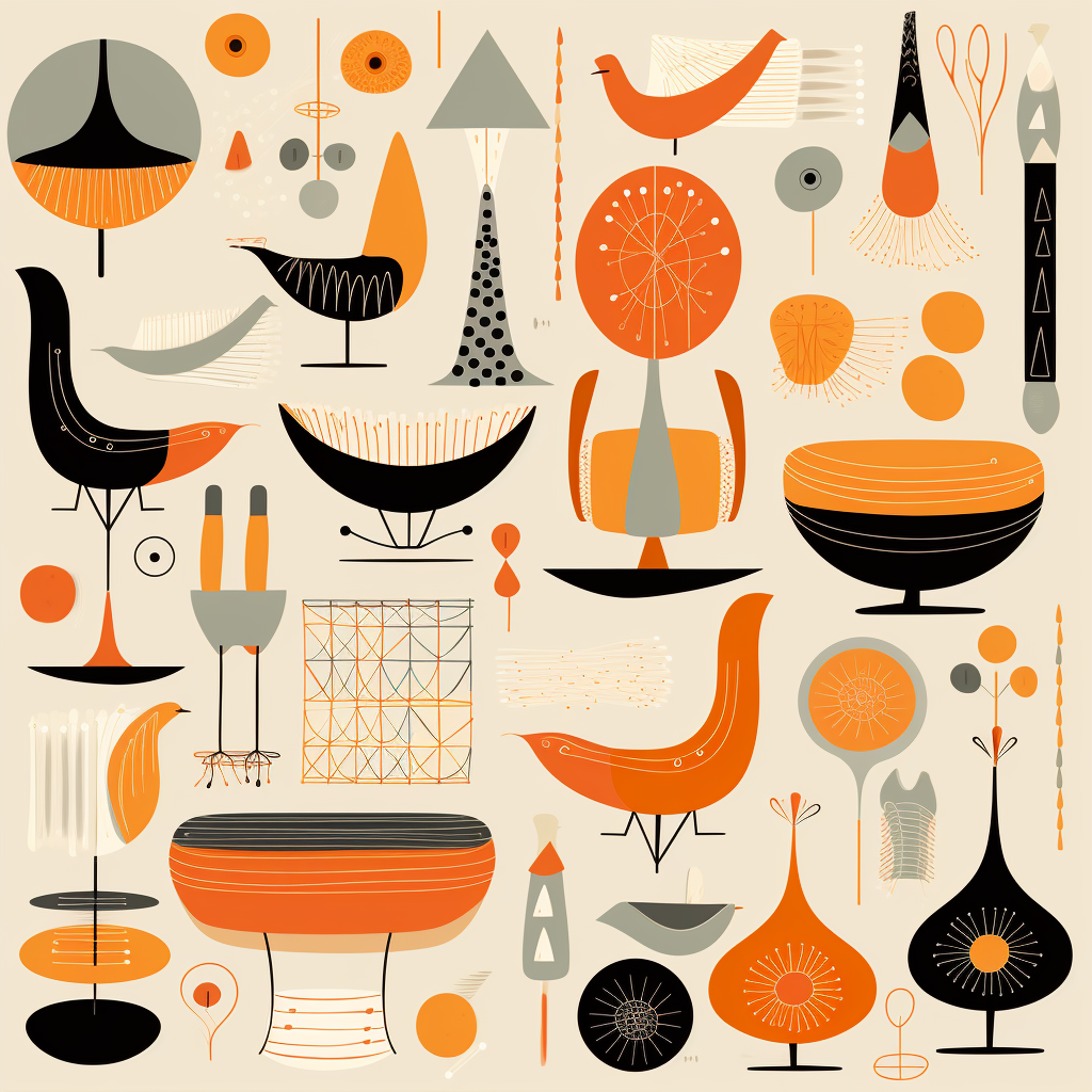 Modern Eames-style pattern design