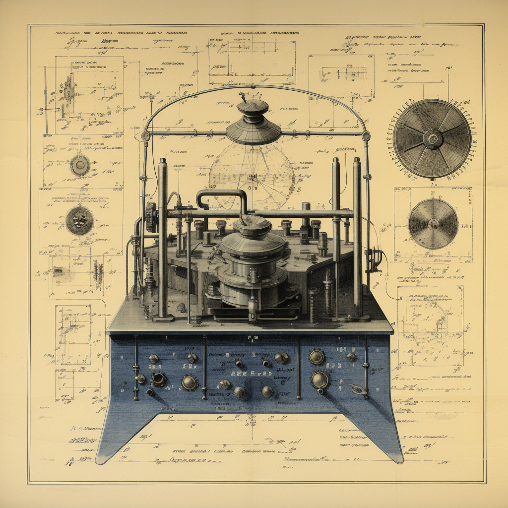 Technical Drawing of Early Radio Device