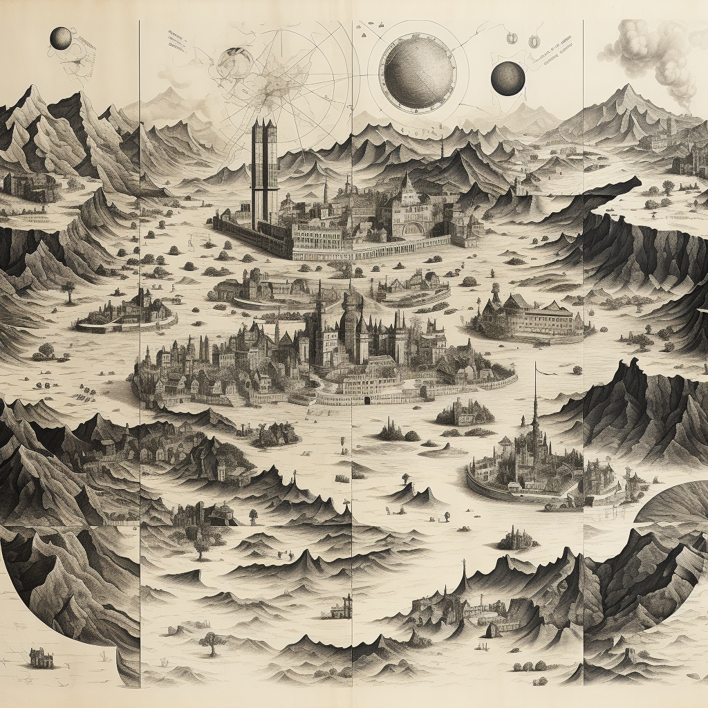 Etching of Early World Map