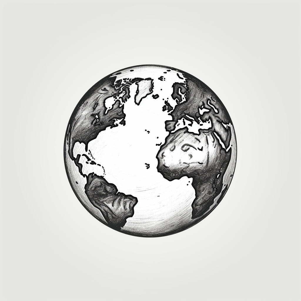 Black and White Earth Sketch