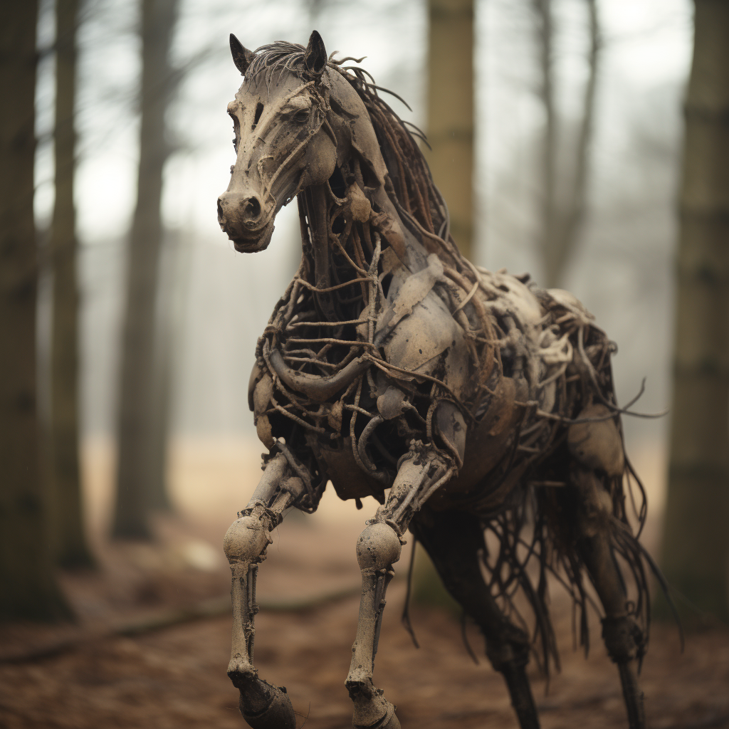 Majestic horse crafted from earth dust