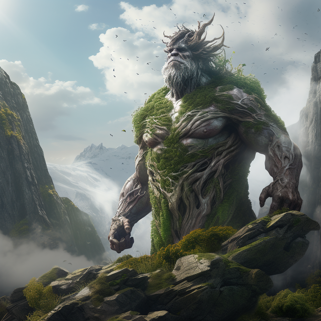 Mighty Earth Elemental Protecting Mountain Pass