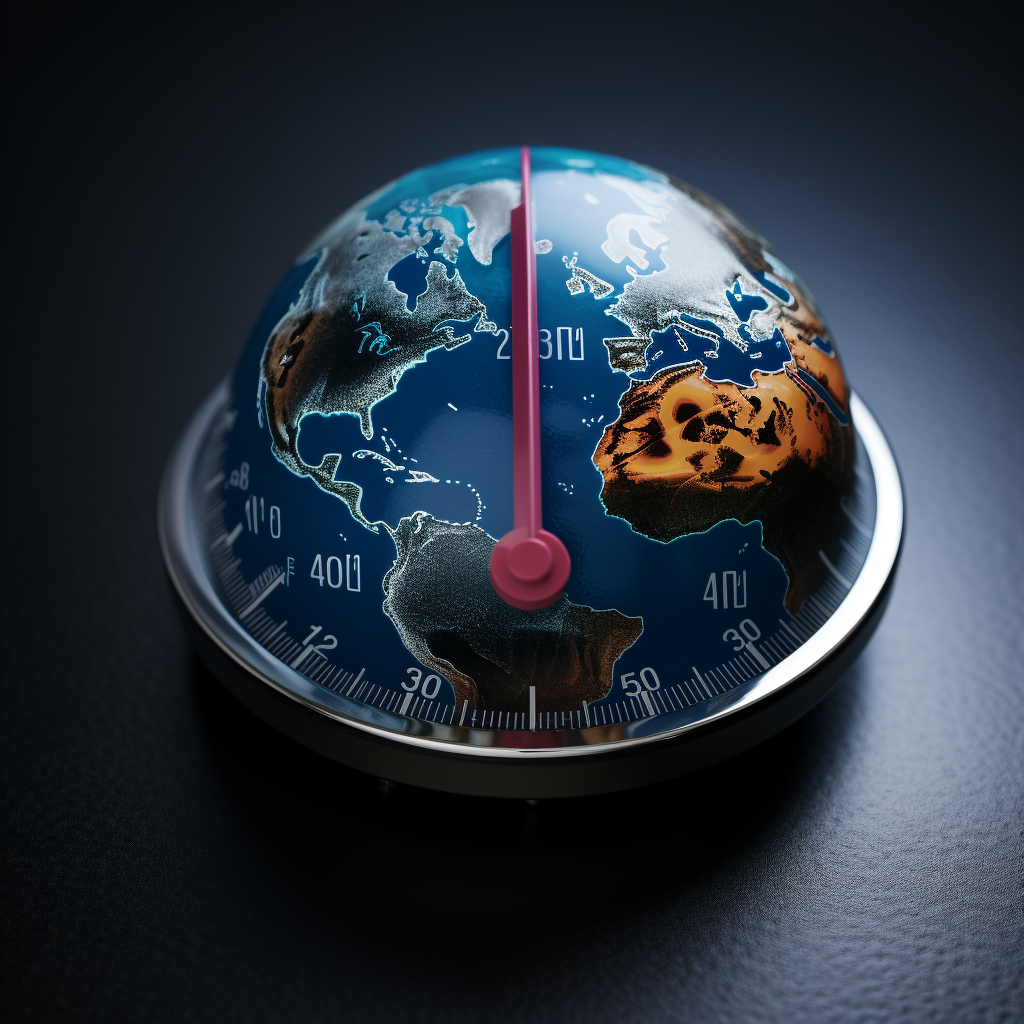 Graphic representation of Earth's temperature with a thermometer