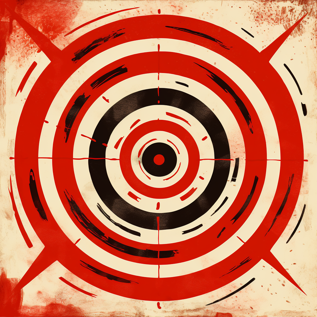 Red and white target with arrows