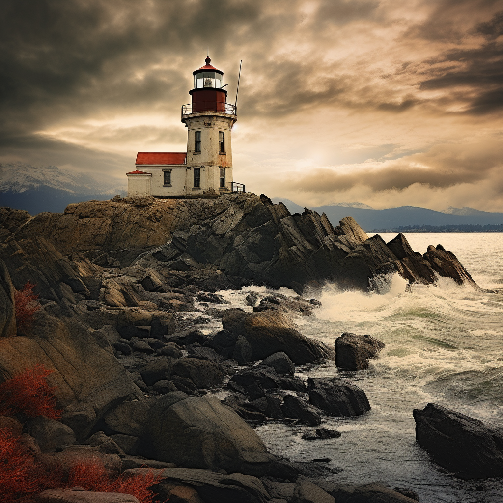 Artistic portrait of East Brother Lighthouse