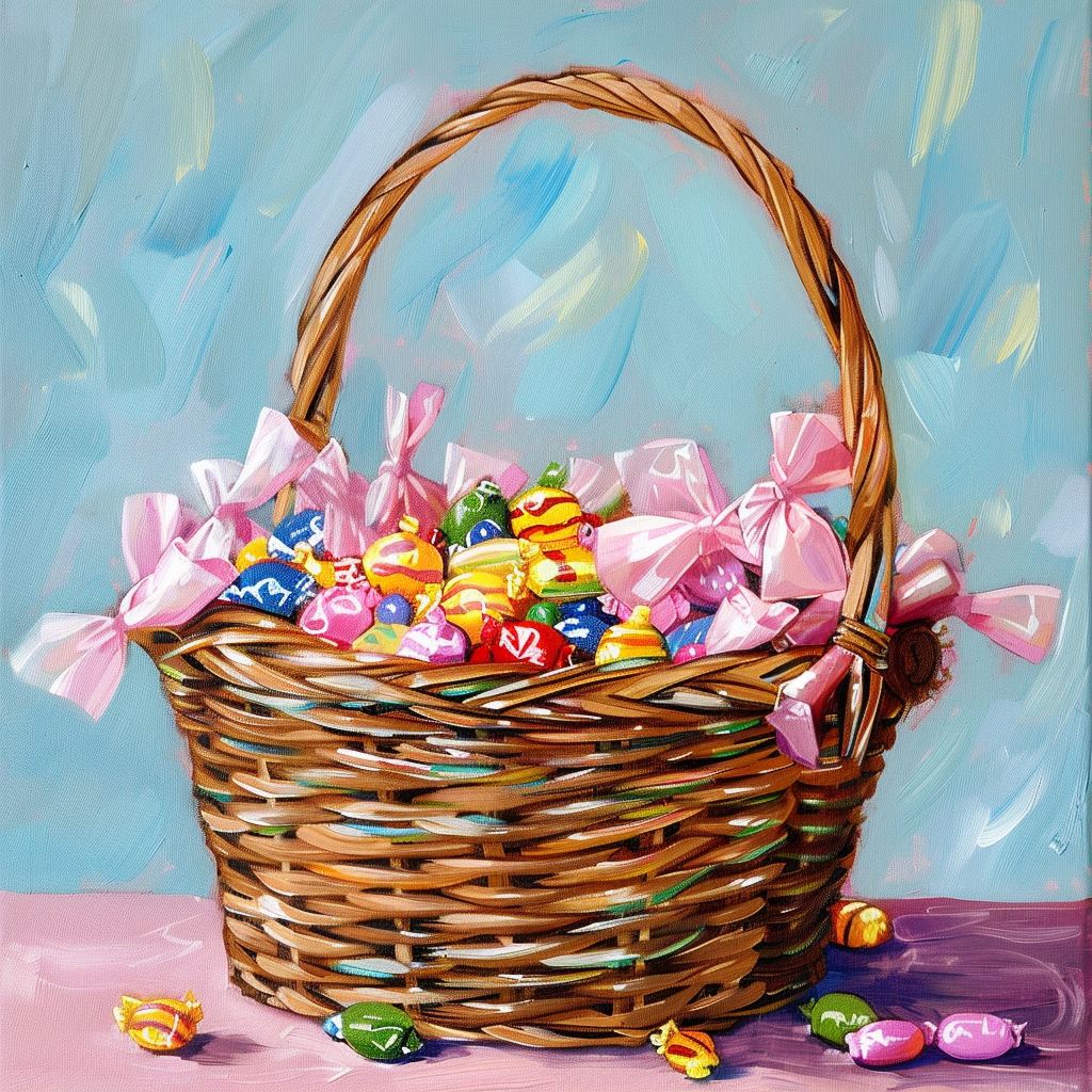 Easter basket with candy