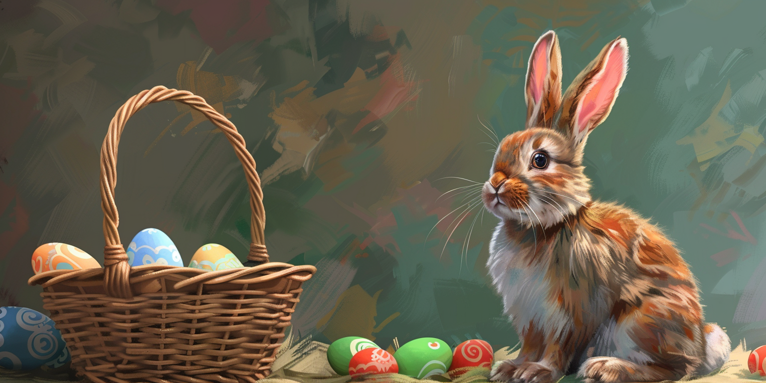 Easter Bunny with Basket Eggs