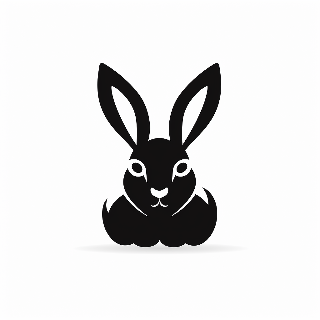 Simple black Easter bunny sign