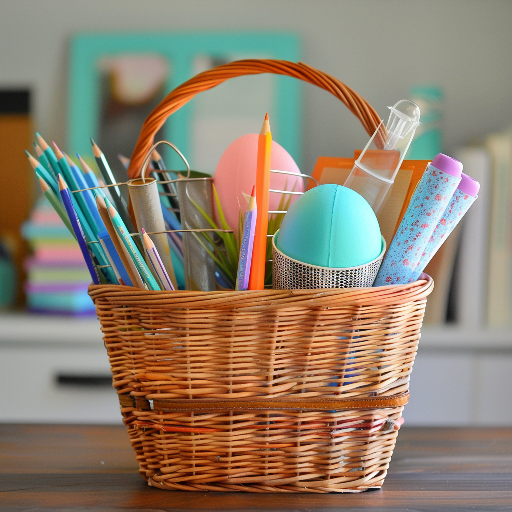 Easter office supplies basket