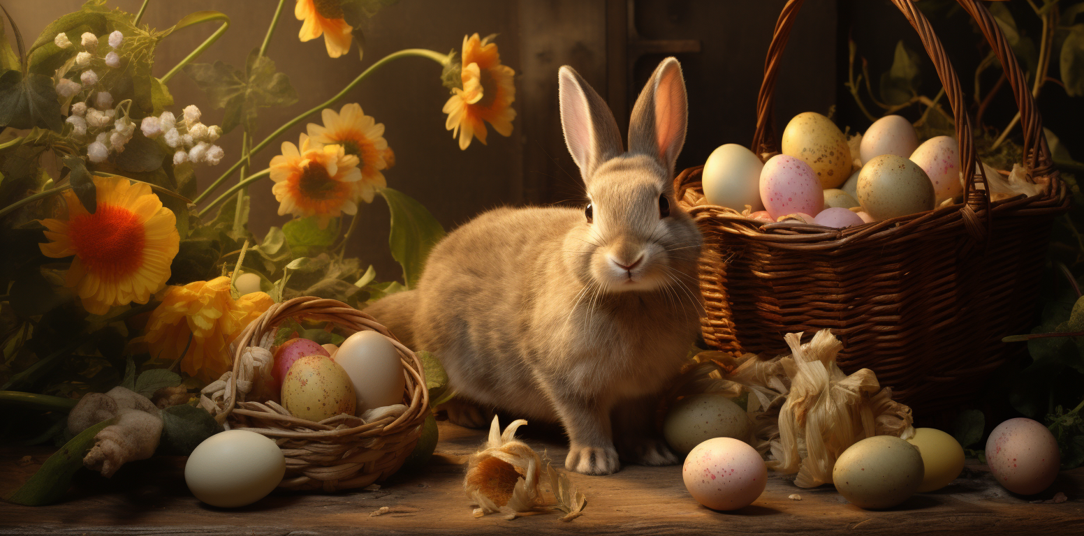 Easter rabbits and eggs fantasy artwork