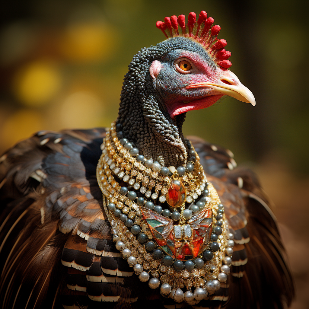 Eastern Wild Turkey with Gold Jewelry ??