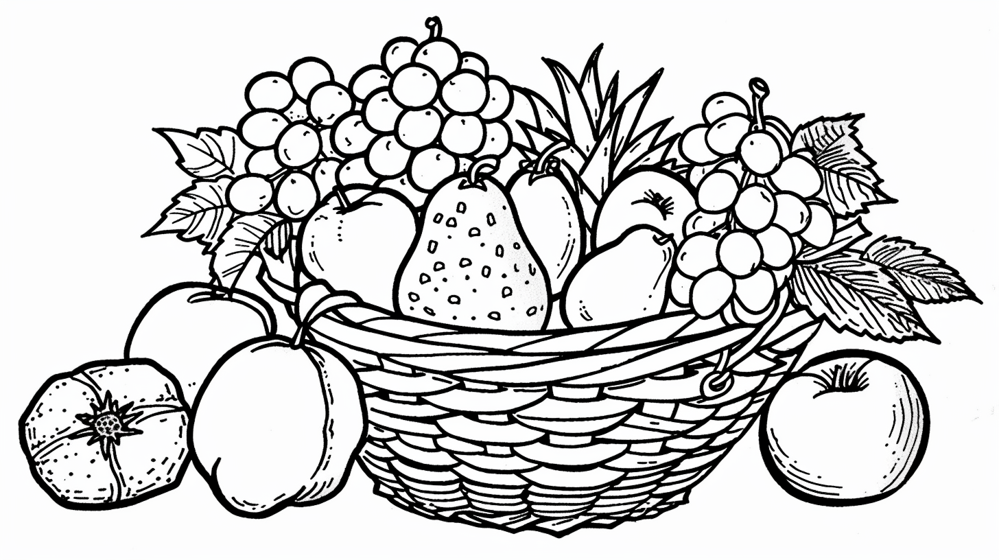 Coloring space for children with fruits