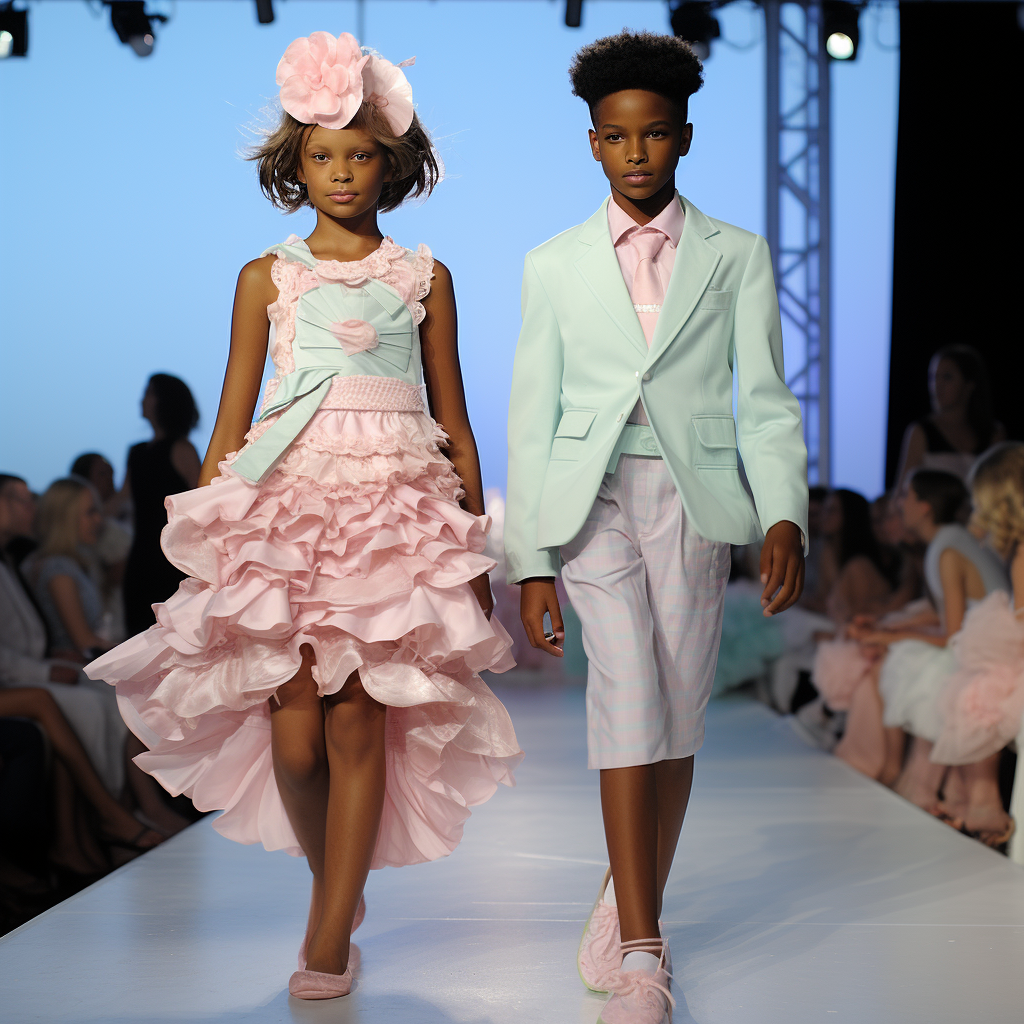 Ebony Kids in Pastel Couture Runway