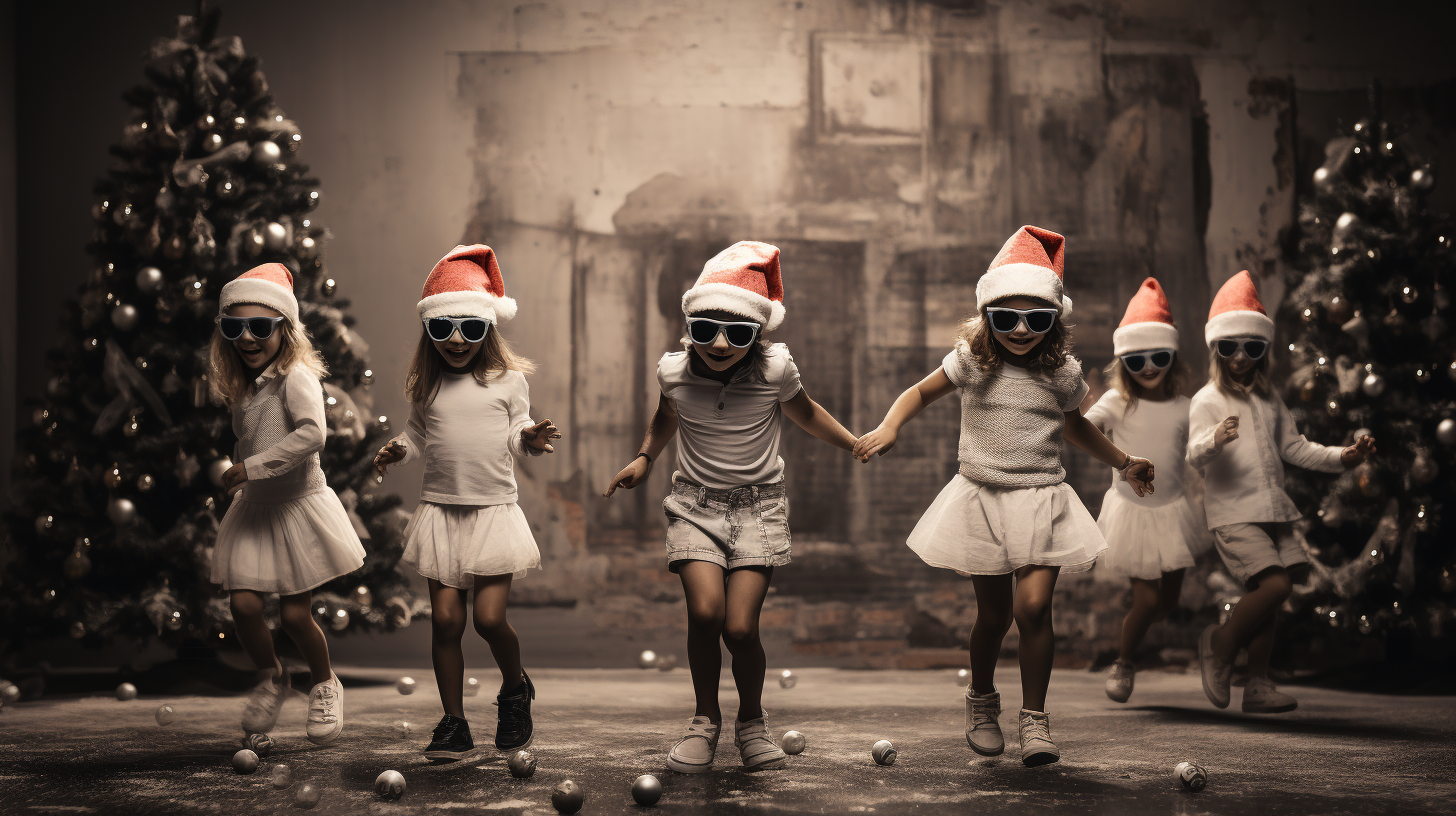 Quirky Children Christmas Dance Image