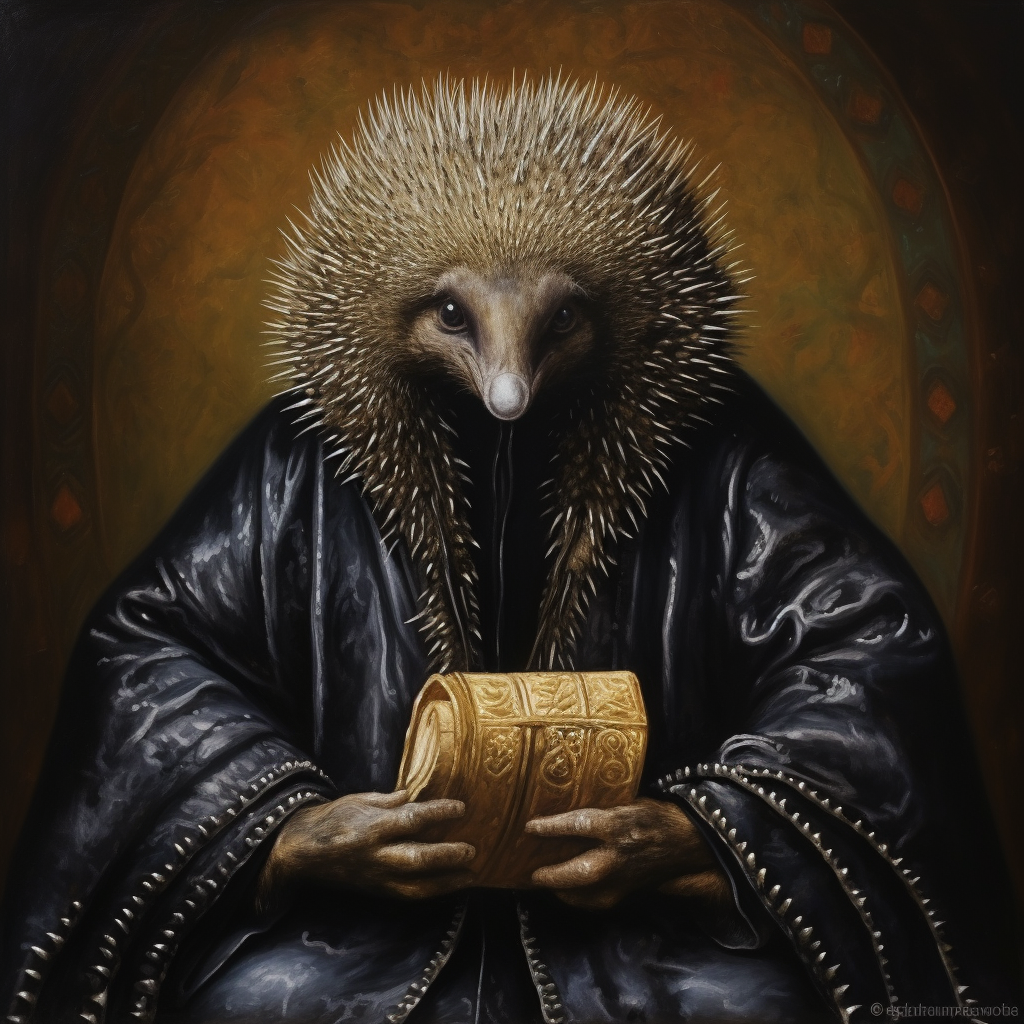 Echidna-man in black robes