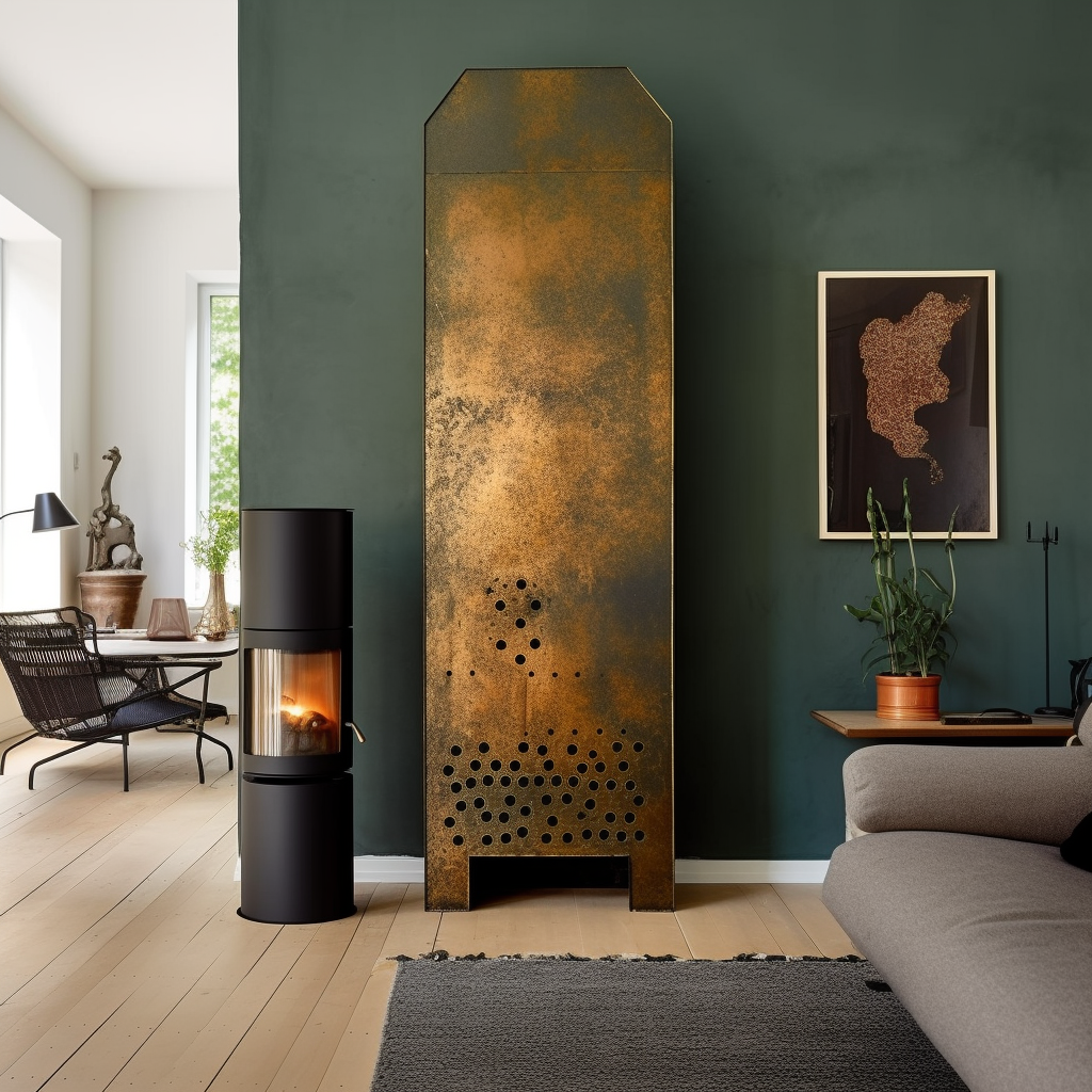 Eclectic house with brass chimney