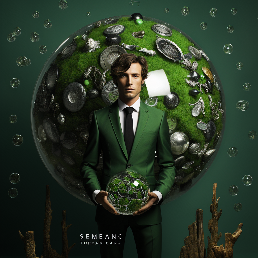 Illustration showcasing eco-luxury sustainability concept