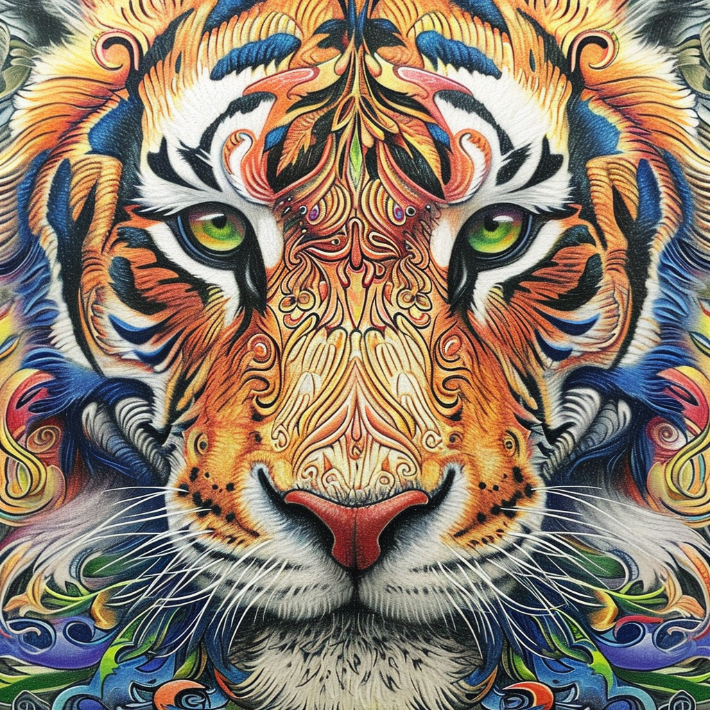 Ed Hardy Tiger Face Drawing