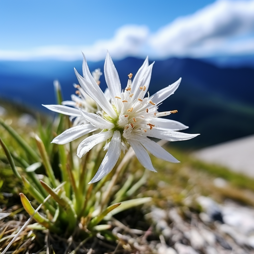 Closeup of Edelweiss Plant