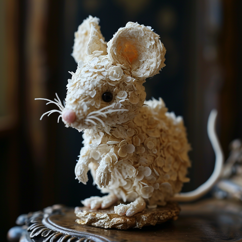 Adorable edible mouse made of frosting