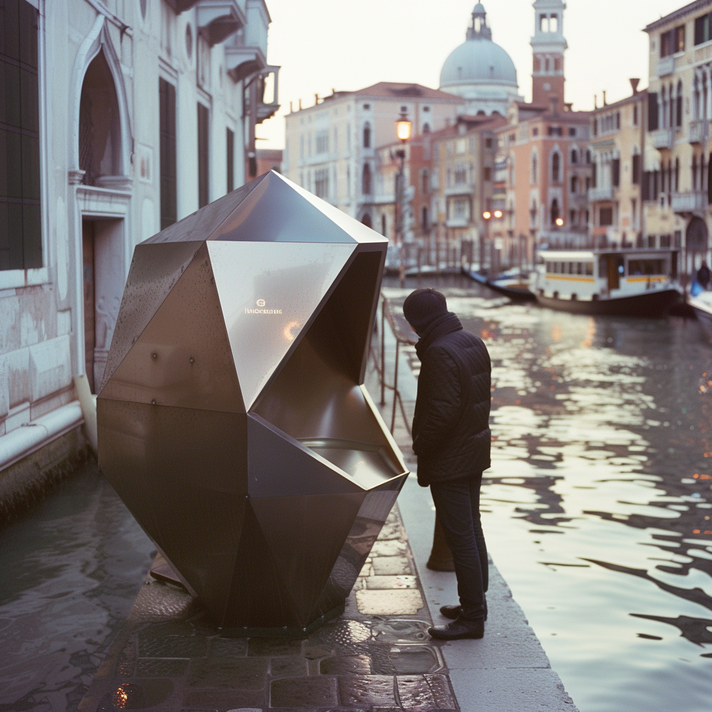 Venice documentary pavilion alongside canal