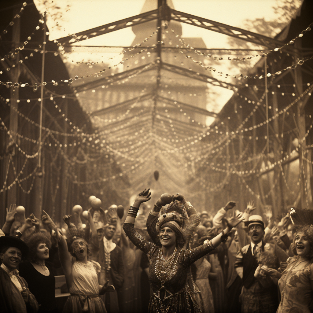 Vibrant EDM festival crowd dancing