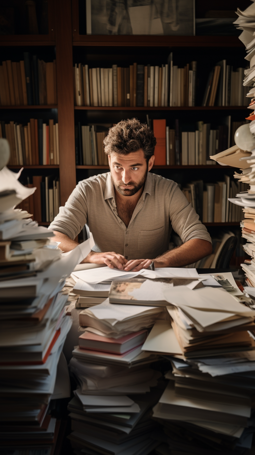 Edoardo Leo searching papers in library ?