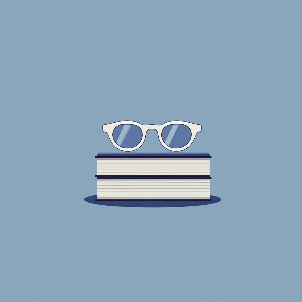 Vintage reading glasses on books