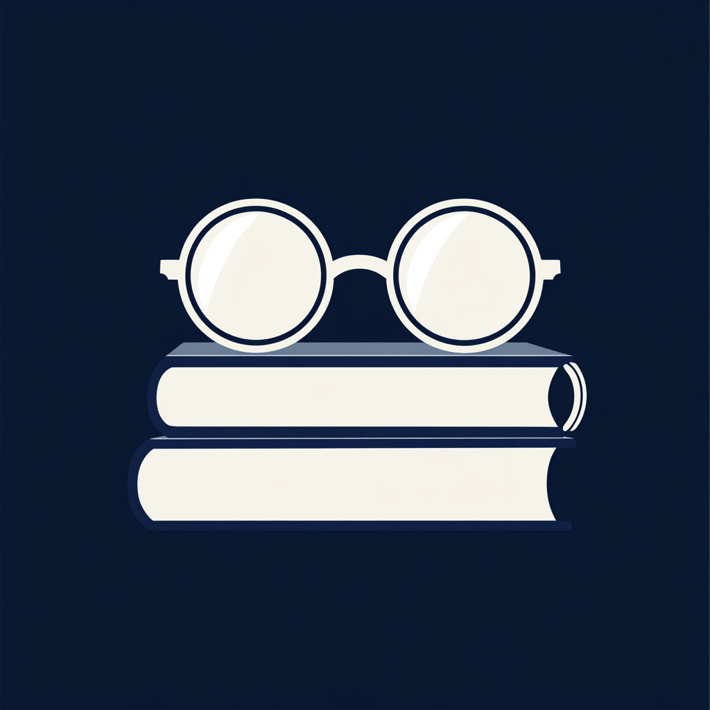 Professional Education Logo with Glasses and Books