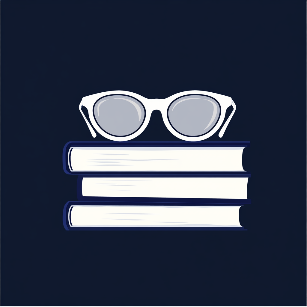 Vintage glasses on education logo