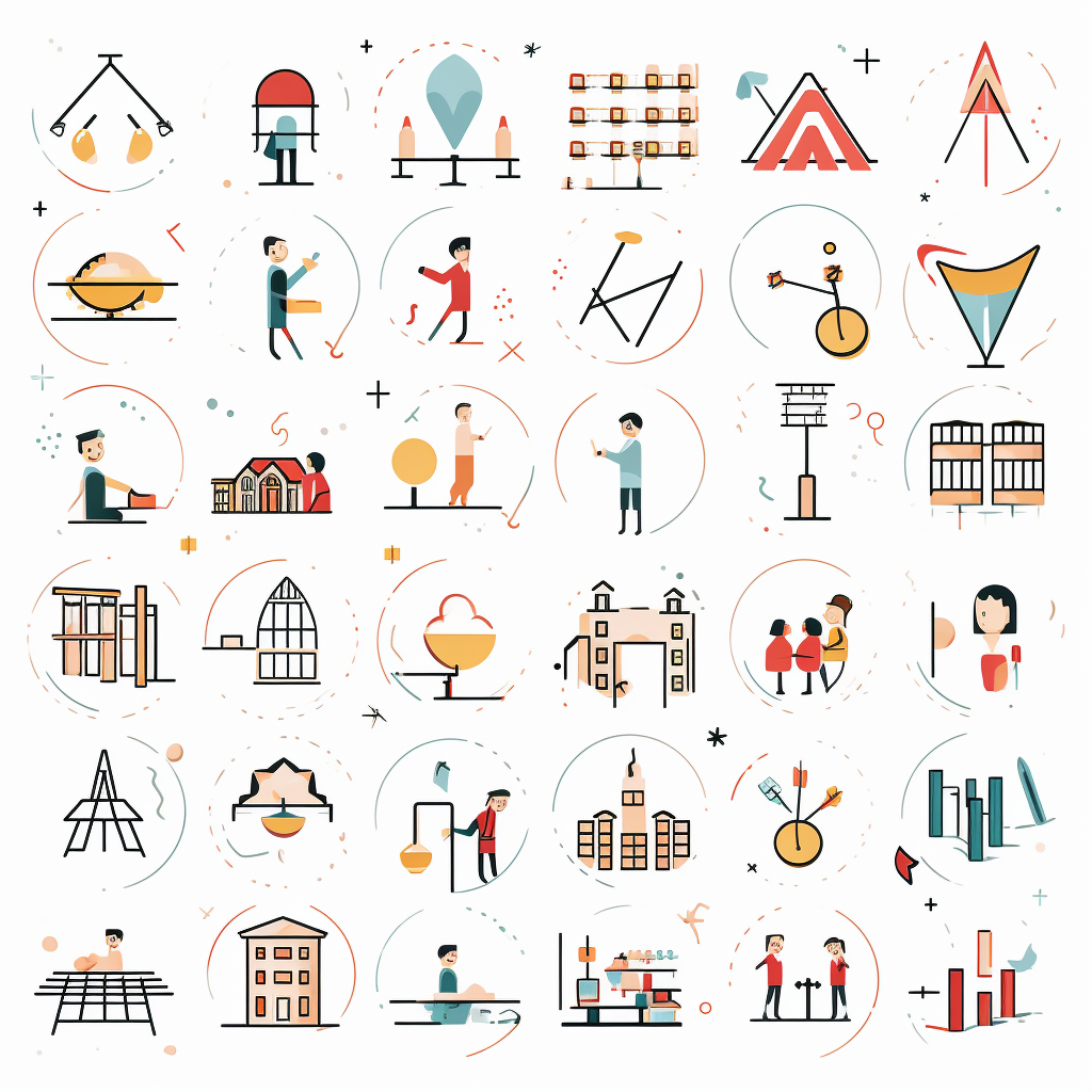 Educational school consultation icons sheet