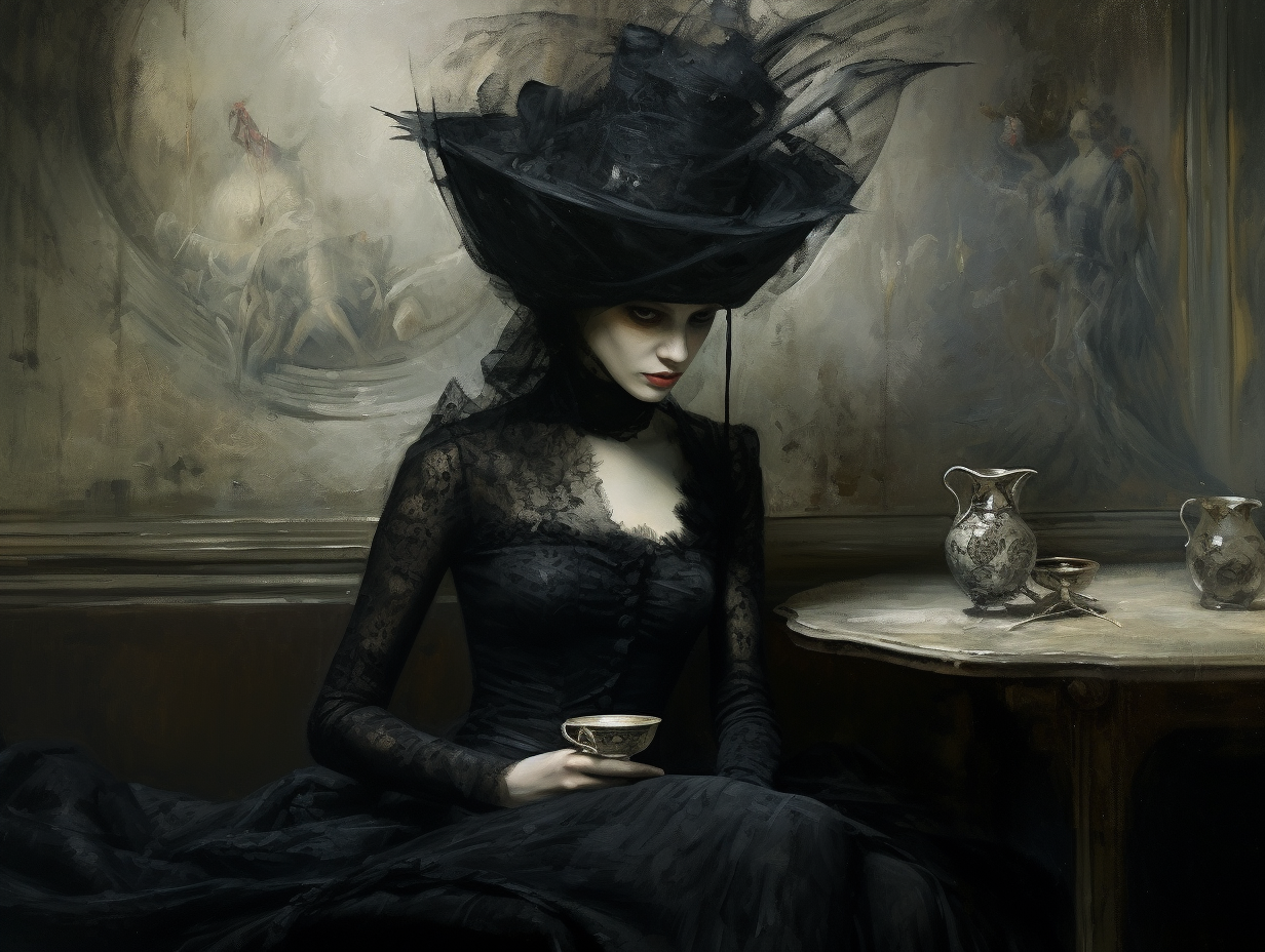 Gothic Parisian Cafe Scene