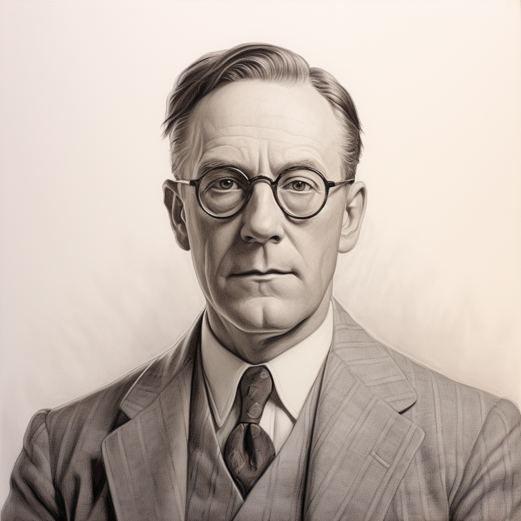 Portrait of Edwin Sutherland wearing glasses