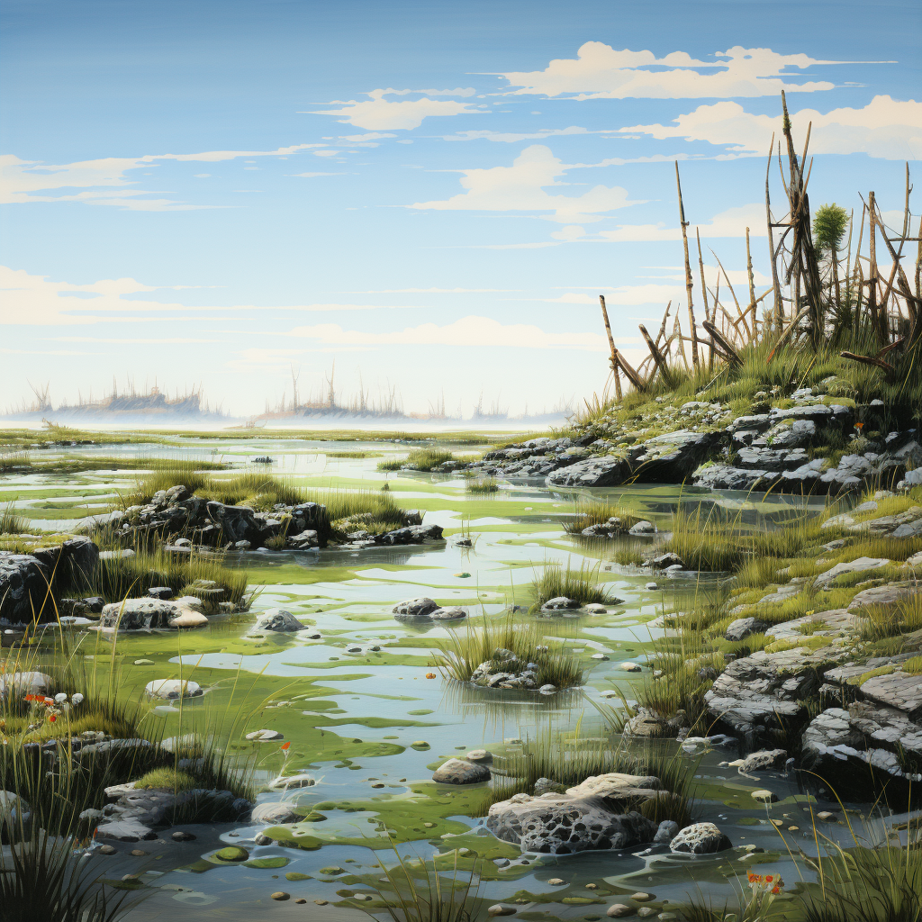 Eelgrass at low tide illustration