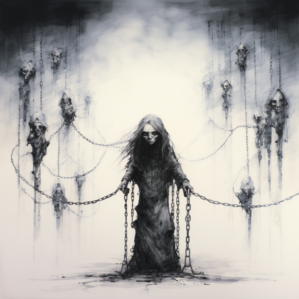 Spooky chains painting artwork