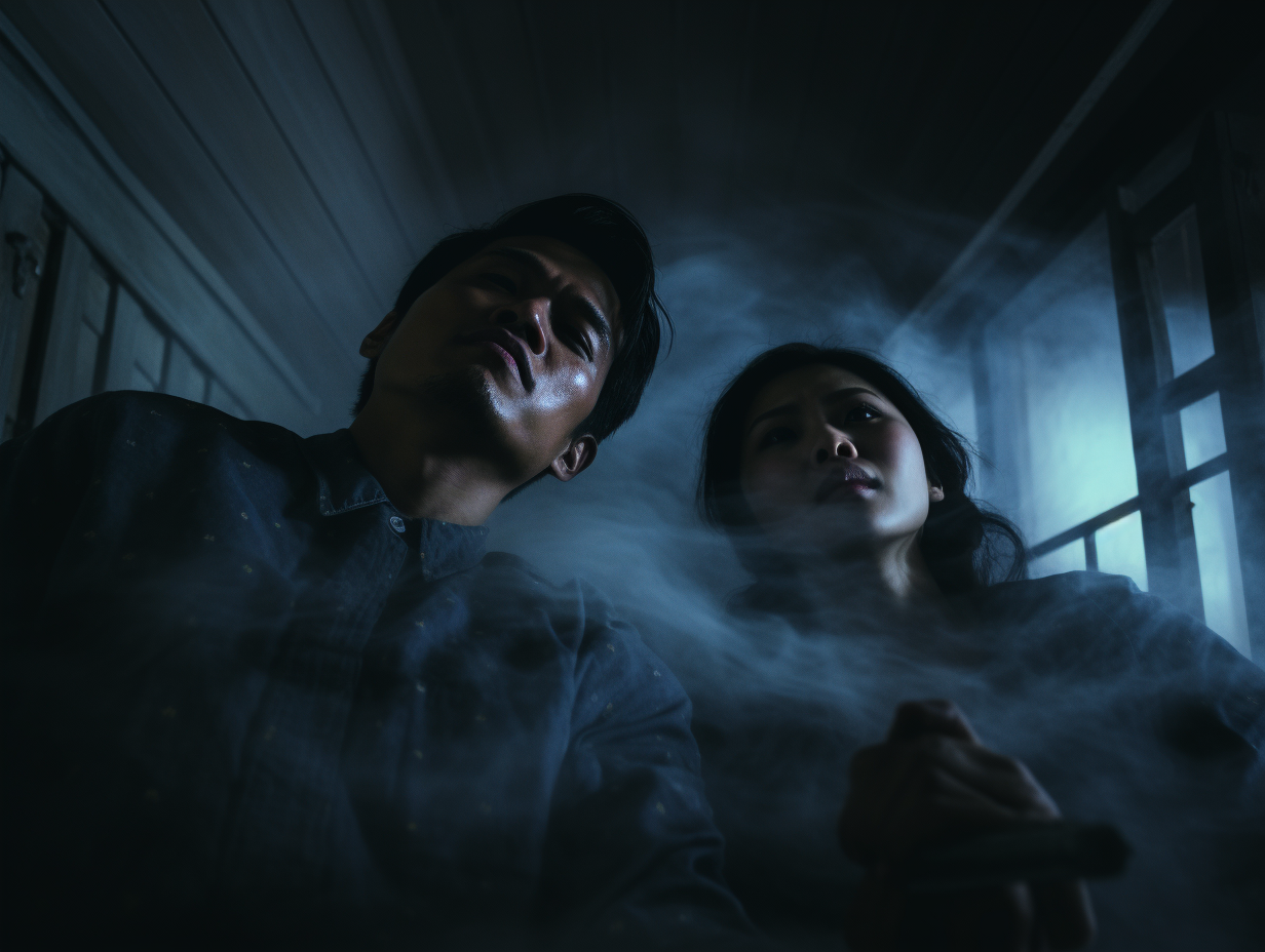 Eerie Dark Shadow Looms over Filipino Couple