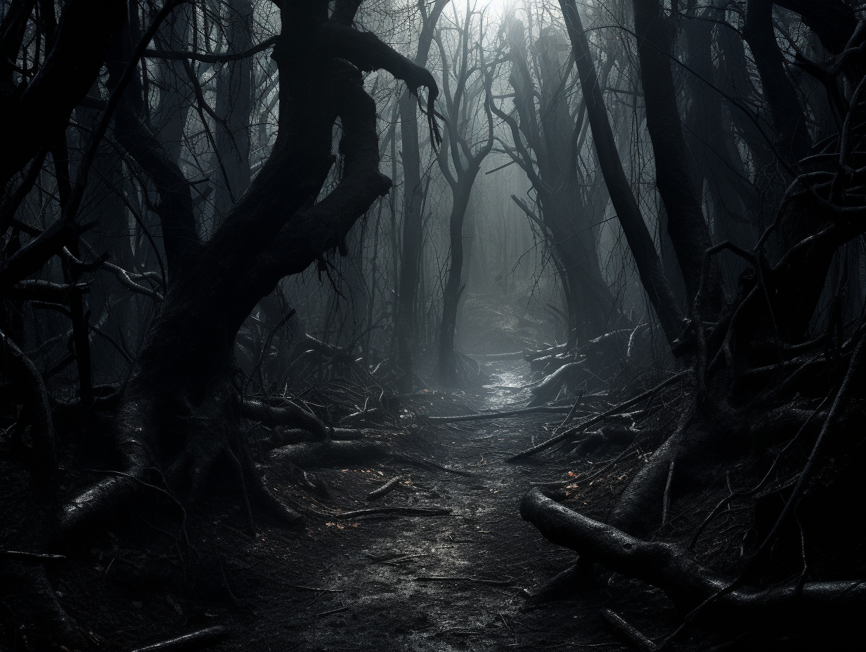 Spooky forest with a chilling atmosphere