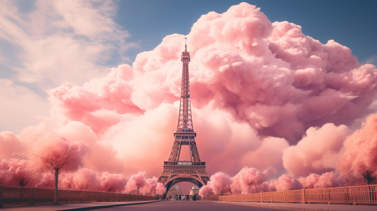 Effiel Tower in Pink Clouds