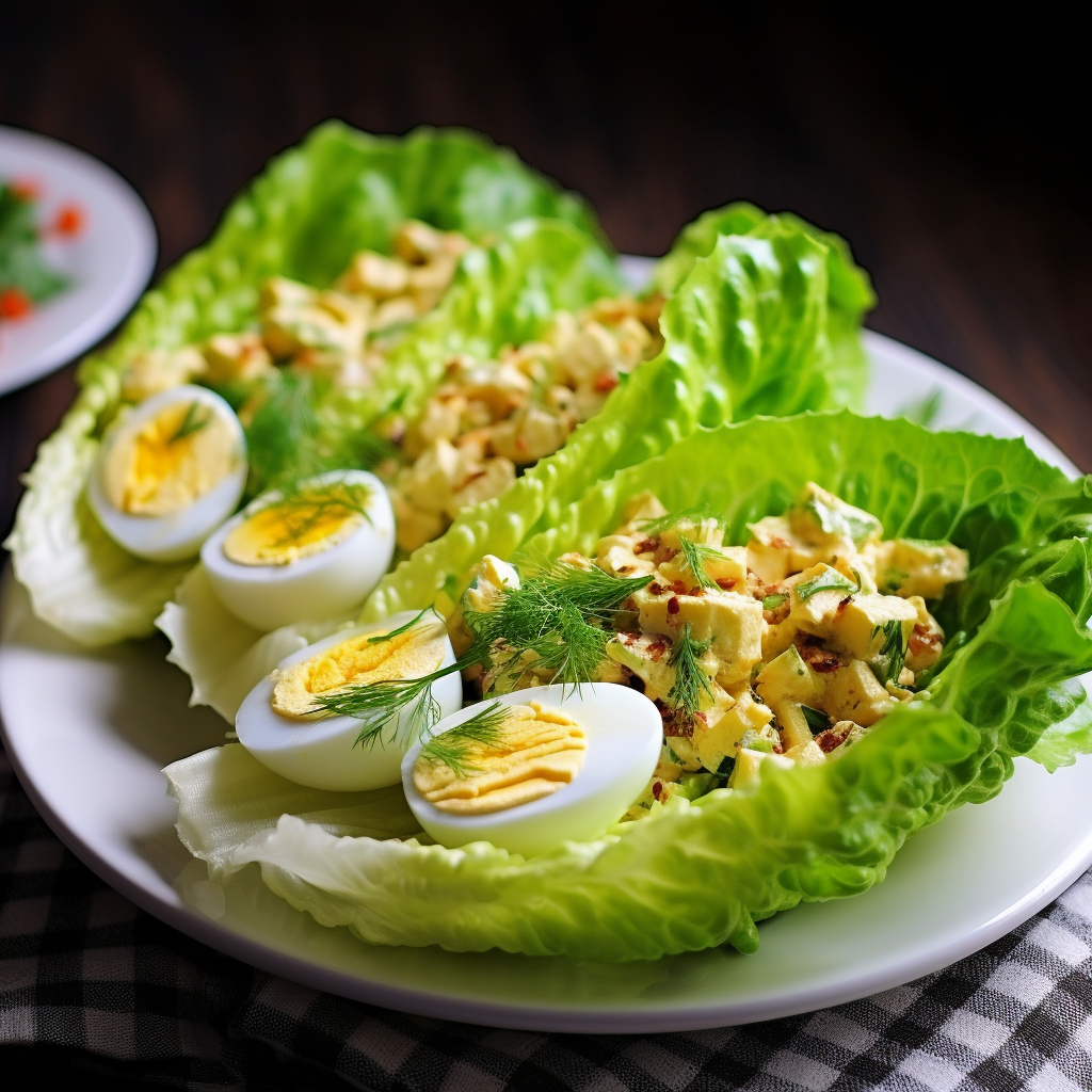 Tasty egg salad lettuce wraps