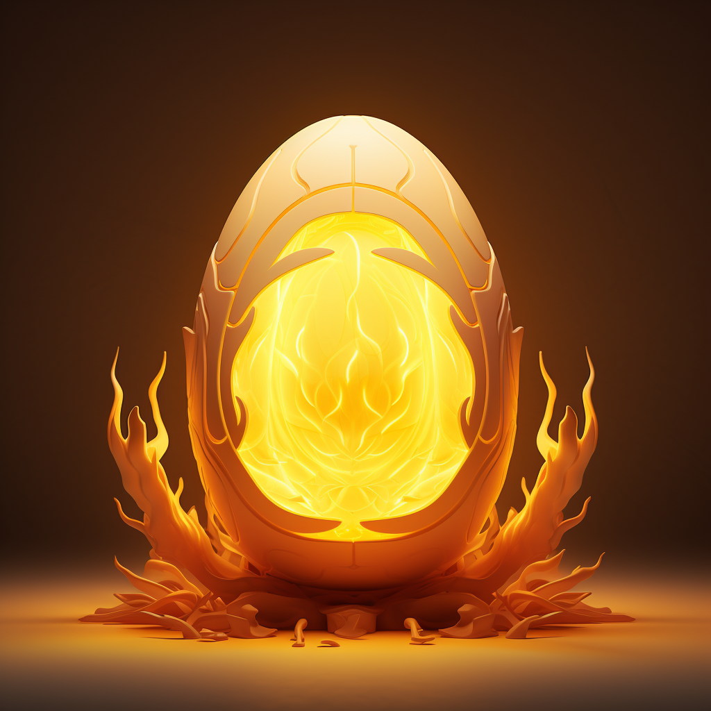 Fluorescent yellow egg logo design