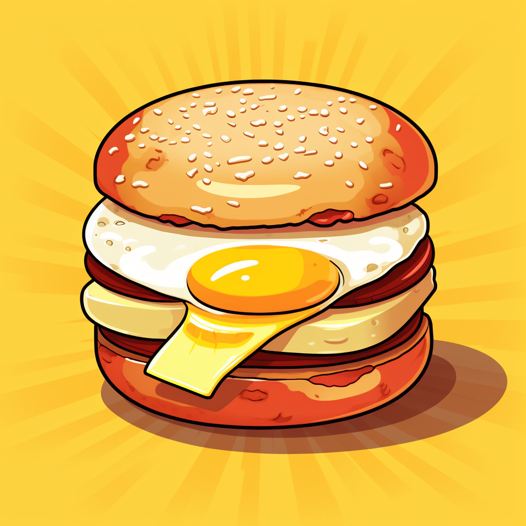 Cartoon Egg McMuffin illustration