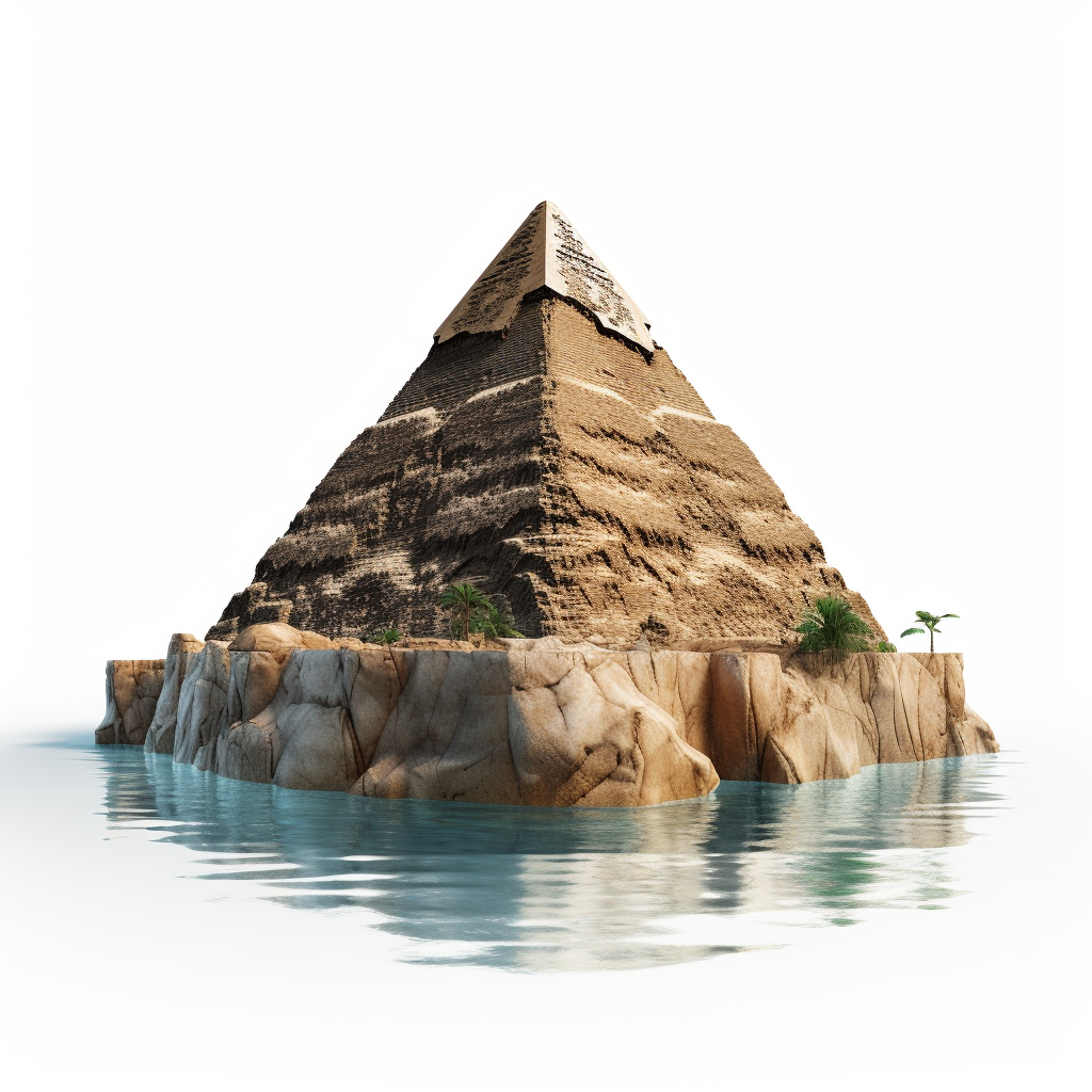 Egypt pyramid on white background