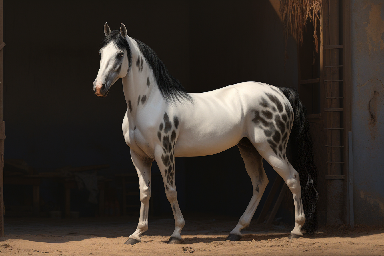 Beautiful oil painting of Arabian stallion