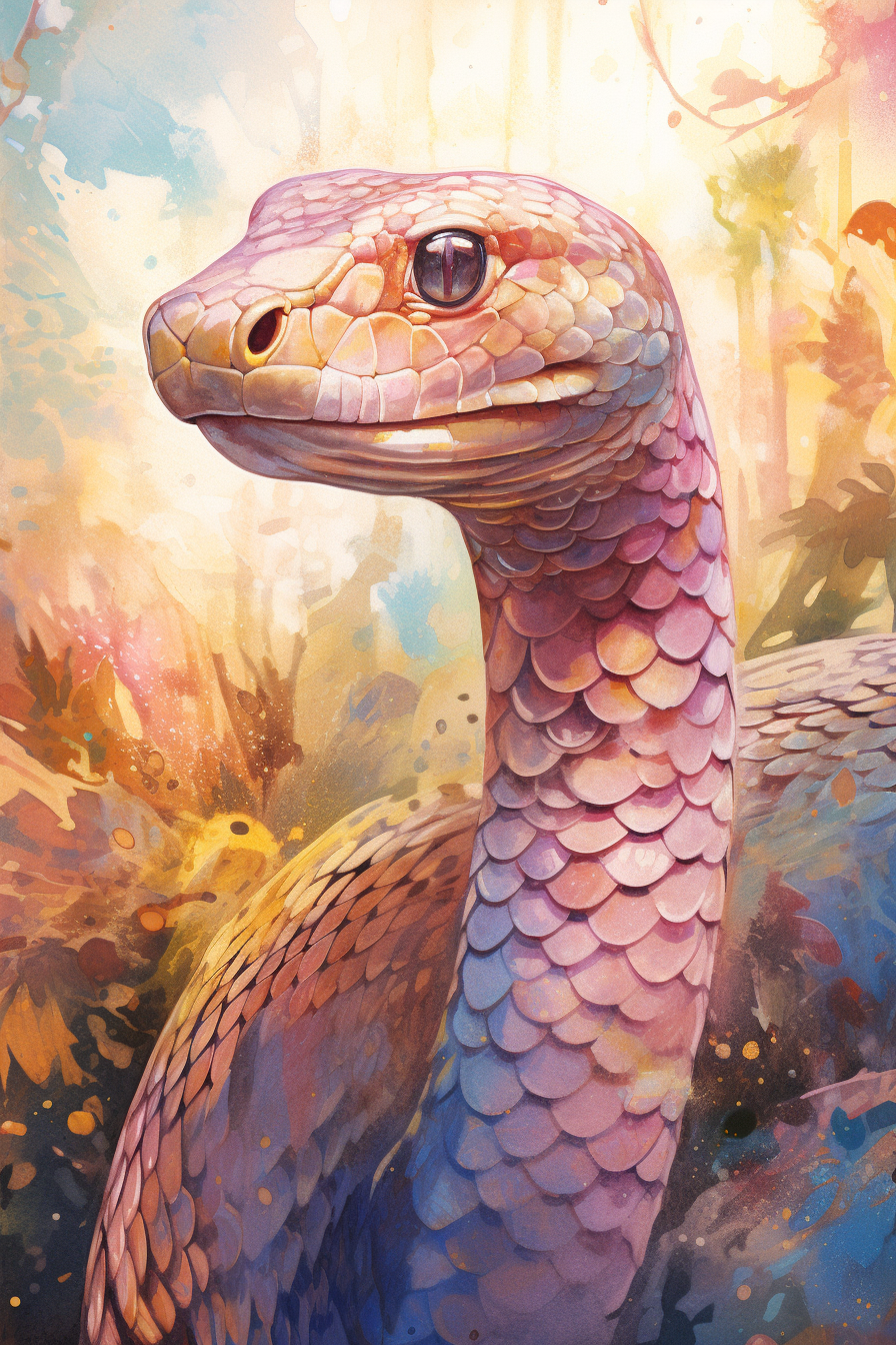 Beautiful Egyptian Cobra in Pastel Tones