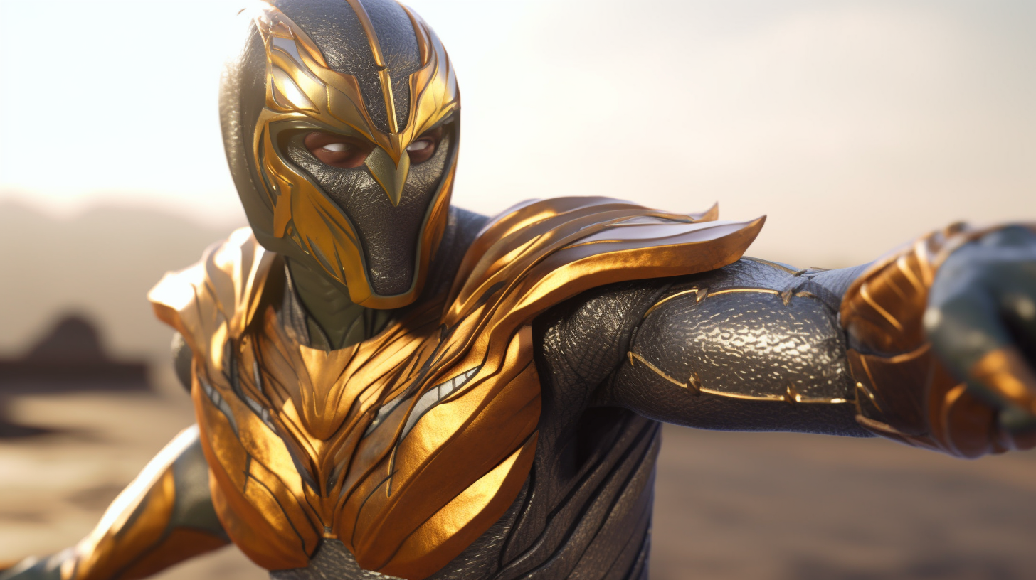 Egyptian Cobra Superhero with Epic Cinematic Lighting