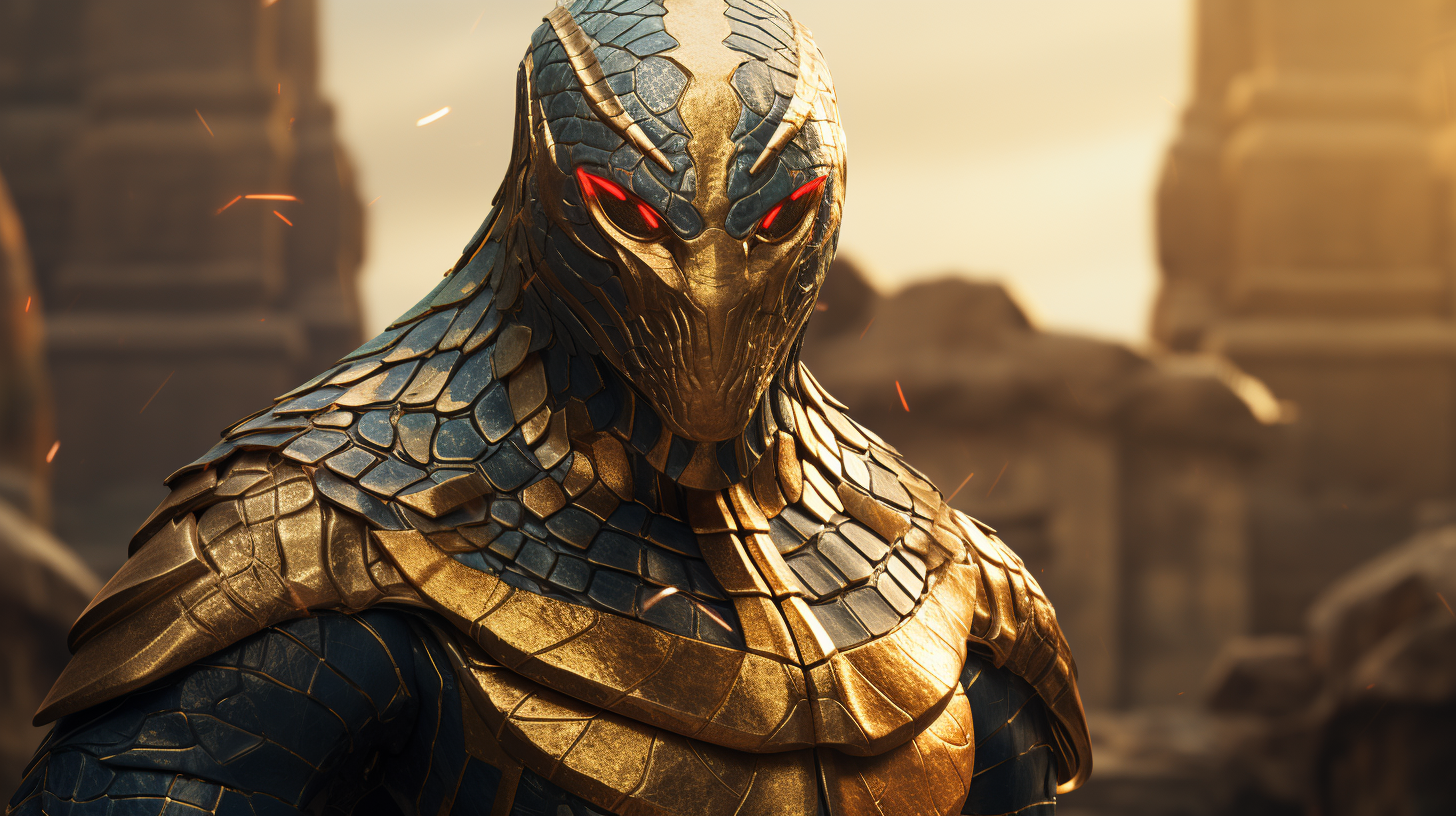 Egyptian Cobra Superhero with Photorealistic Scales