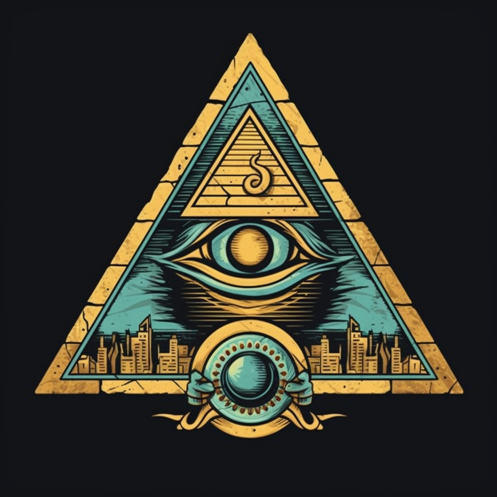 Crying Eye on Egyptian Illuminati Pyramid