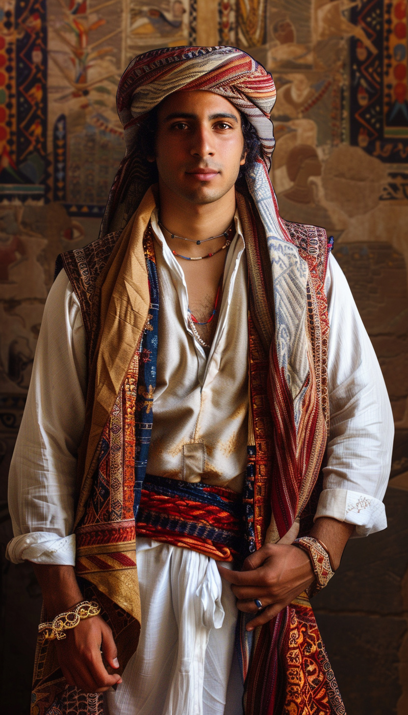 Handsome Egyptian man traditional attire