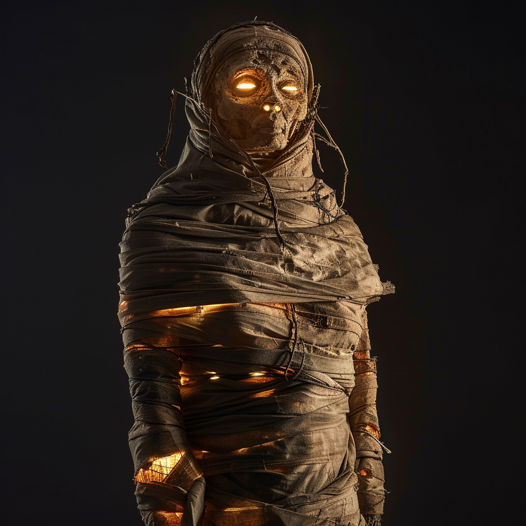 Egyptian mummy with glowing eyes