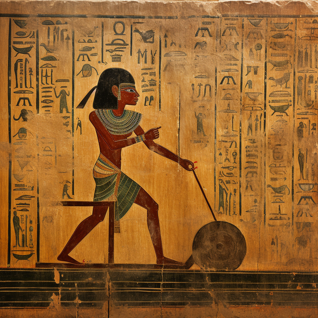 Ancient Egyptian skateboarding hieroglyphics